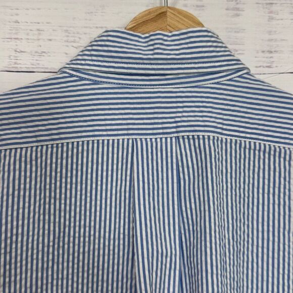 Brooks Brothers Button Down  White blue striped Dress Shirt size medium The Orig - Picture 7 of 8